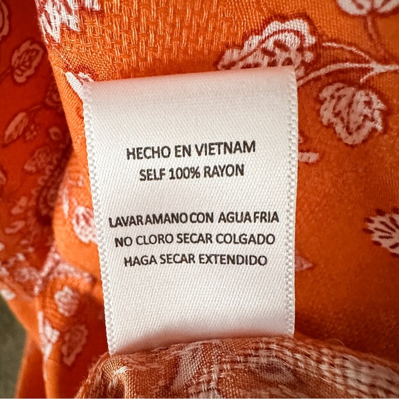 NWT•Easel•Boho Orange Maxi with Long Sleeves - Picture 13 of 16